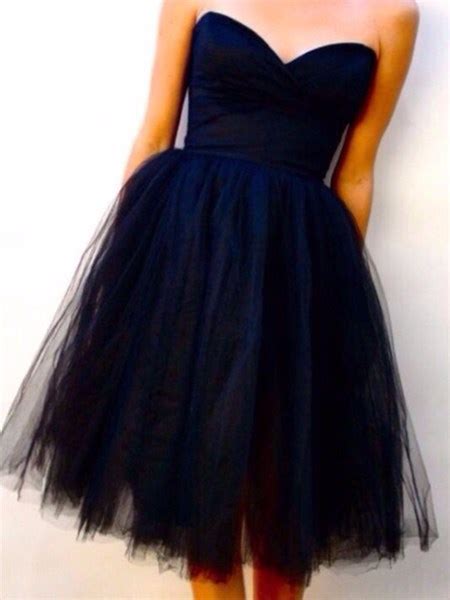 Navy Blue Short Strapless Sweetheart Tulle Party Dress Fancy