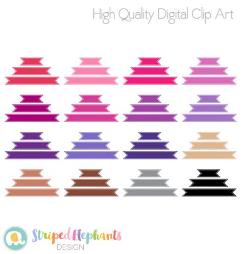 Ribbon Banner Clip Art Digital Clipart Instant Download Commercial Use ...