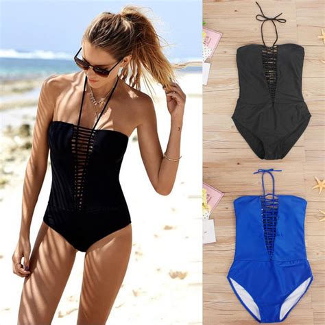 Fabulous Women Swimwear Bandage Bikini Set Push Up Padded Bra Bathing