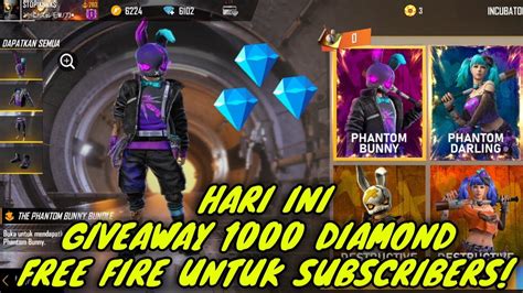 GIVEAWAY LAGI1000 DIAMOND FREE FIRE SYARAT SUBSCRIBE Giveaway