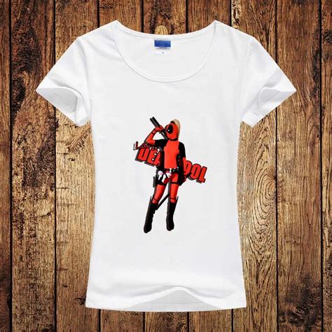 2016 American Comic Marvel Deadpool Printed Women T Shirt Superhero