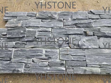 Black Natural Stone Cement Ledgestone Wall Cladding Panel China