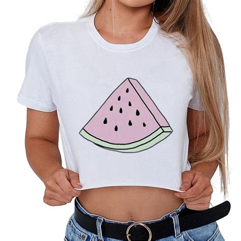 Buy Fashion Summer Cute Loose Crop Top Fruits Kawaii