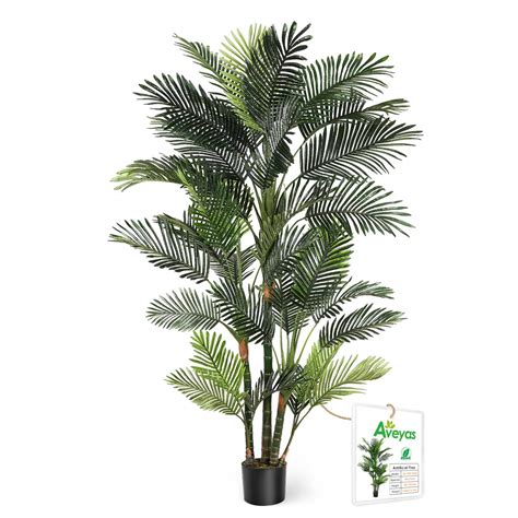 Aveyas 6ft Artificial Golden Cane Palm Tree For Home Decor 6 Feet Big