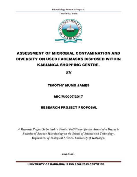 (PDF) Microbiology Research Proposal