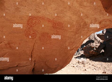 Famous Prehistoric Rock Paintings Of Tassili Najjer Algeria Stock