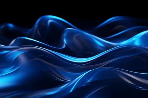 Premium Photo Blue Wavy Shapes On Transparent Background