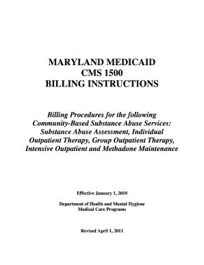 Fillable Online Mmcp Dhmh Maryland Billing Procedures For The Following