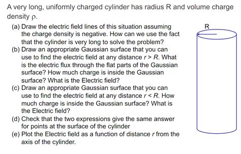 Solved A Very Long Uniformly Charged Cylinder Has Radius R