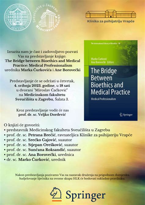 Predstavljanje Knjige The Bridge Between Bioethics And Medical