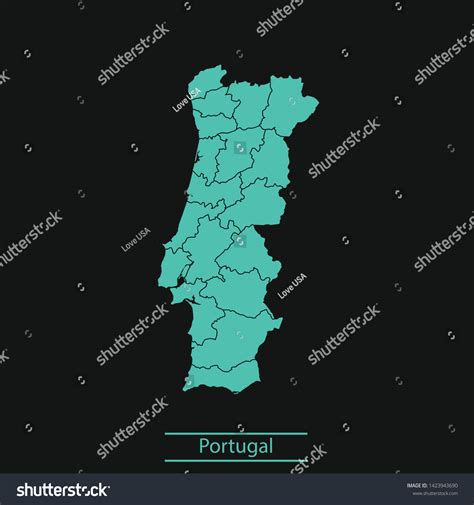 Illustration Vector Map Portugal Stock Vector Royalty Free 1423943690 Shutterstock