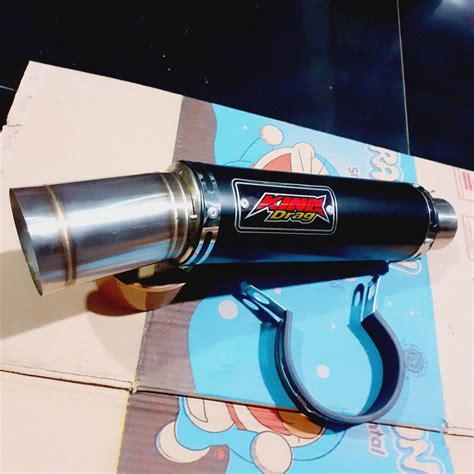 Knalpot King Drag Tabung Silencer Motor Saringan Bor Inlet 50 Mm