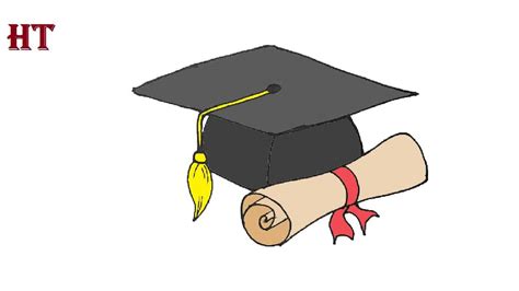 how to draw a graduation cap step by step