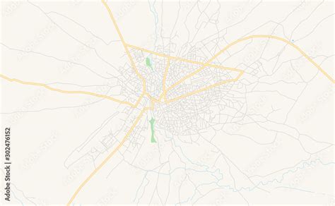 Printable Street Map Of Baidoa Somalia Stock Vector Adobe Stock