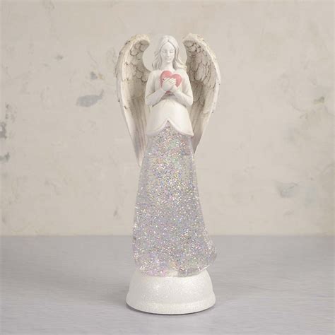 Acrylic Angel Shaped Glitter Globe Cracker Barrel