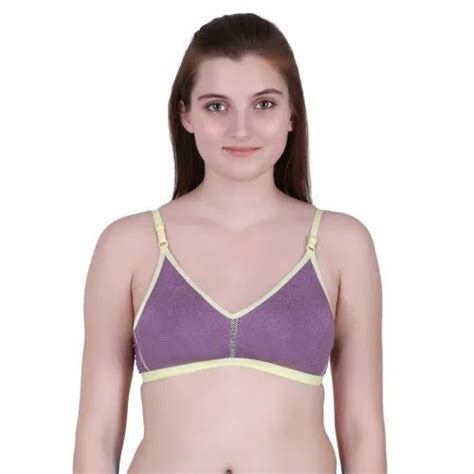 Padded Ladies Cotton Bra Purple And Yellow Size 32b Rs 55piece Id 24115484355