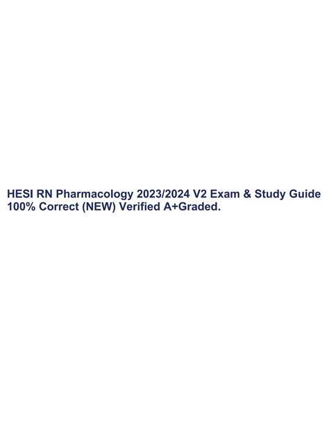 Solution Hesi Rn Pharmacology V Exam Study Guide