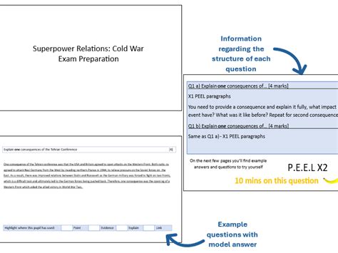 Gcse Cold War Exam Practice Booklet Teaching Resources