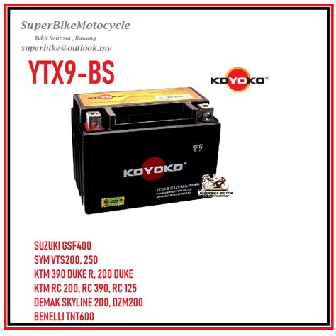 Koyoko Maintenance Free Battery Ytx Bs Shopee Malaysia