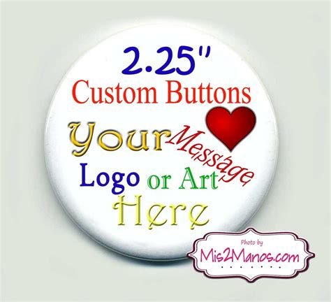 Custom Buttons Personalized Buttons Pin Back Promotional Buttons Set of 10 - Etsy