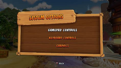 System Options Crash Bandicoot N Sane Trilogy Interface In Game