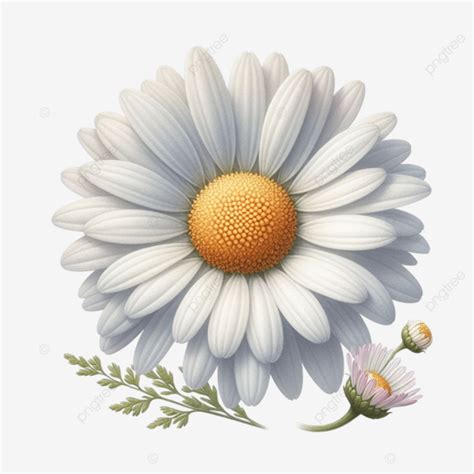 Hyperrealistic Daisy Clipart On White Background, Hyperrealistic Daisy ...