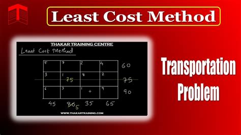 Least Cost Method Transportation Problem For Initial Basic Feasible