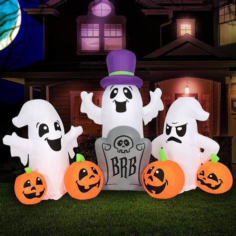 Amazon Holidayana Halloween Inflatables Large 7 Ft Ghost Pumpkin