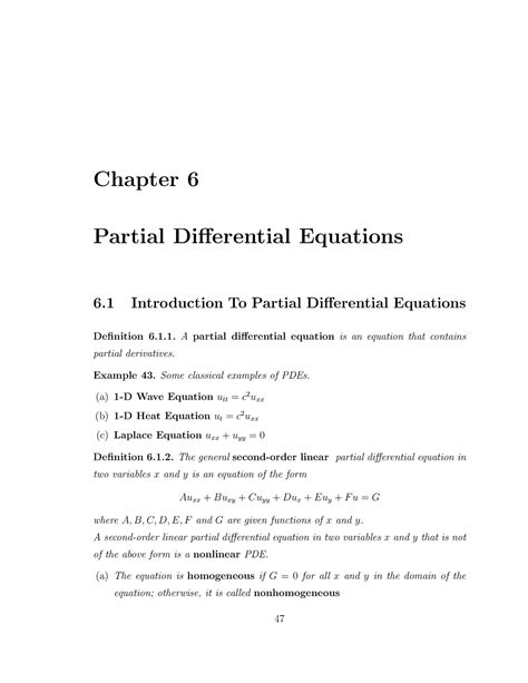 Partial Differential Equations Examples