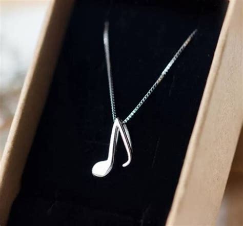 Sterling Silver Musical Note Pendant Necklace By Diamond Affair Music