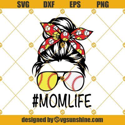 Momlife Svg Momlife Baseball Svg Mom Life Softball Baseball Svg