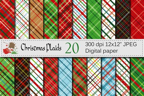 Christmas Plaid Digital Paper By VR Digital Design TheHungryJPEG