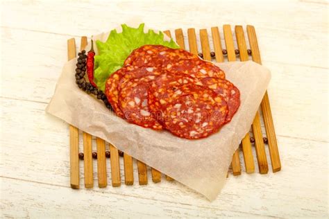 Chorizo sausage stock image. Image of delicatessen, meat - 113439377