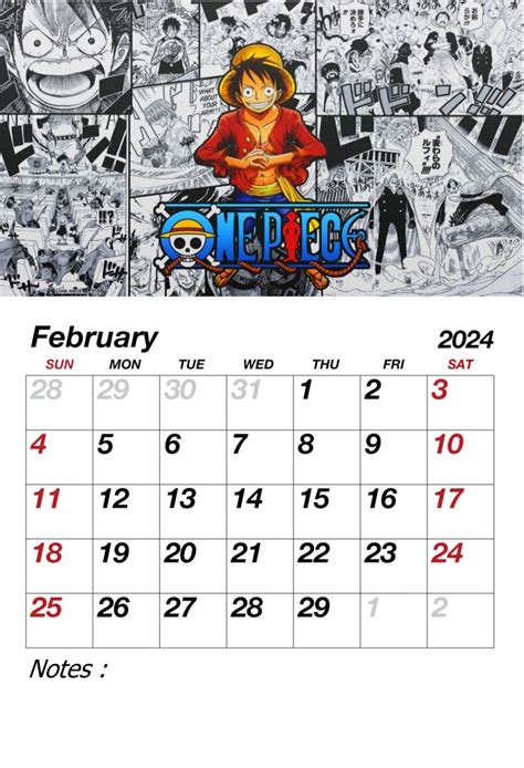 2024 Anime Calendar One Piece Edition Etsy