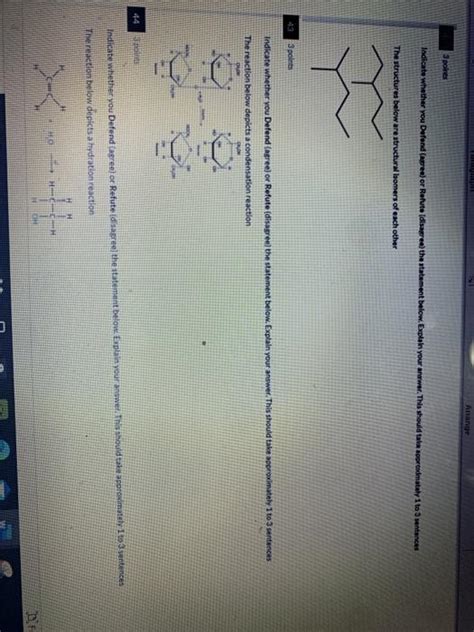 Solved Anange 3 Points Indicate Whether You Defend Agree Or Chegg