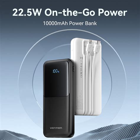 Vention Power Bank Fast Charging Digital Display Powerbank 10000mAh