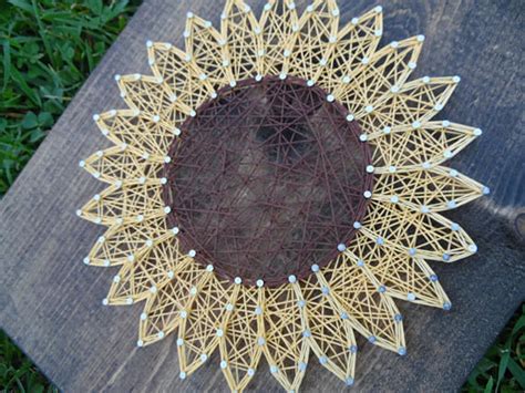 Sunflower String Art Flower String Art Diy String Art Kit Etsy