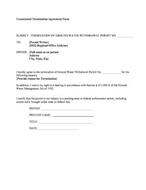 Fillable Online Deq State Va Uncontested Termination Agreement Form