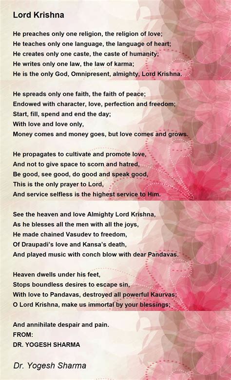 Lord Krishna Lord Krishna Poem By Dr Yogesh Sharma