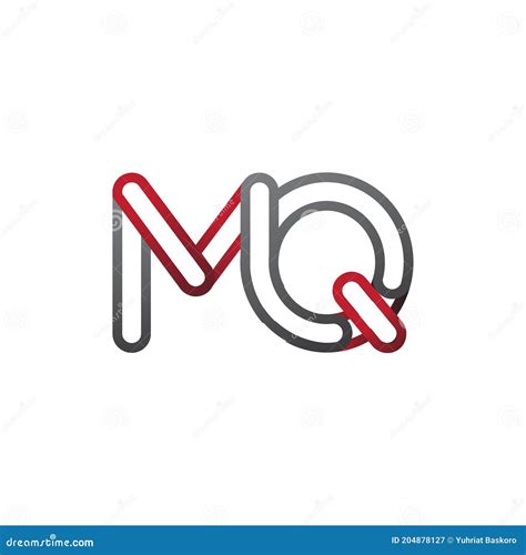 Logotipo Inicial Letra Mq Contorno Associado Vermelho E Cinza