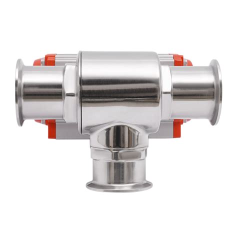 2Inch 3 Way T Type Sanitary Pneumatic Ball Valve Tri Clamp Quick