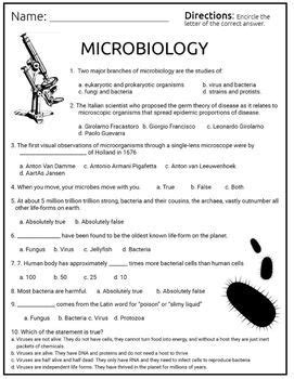 A Multiple Choice Test For Microbiology Includes The Basics About