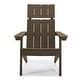 LUE BONA Outdoor Traditional Curve Back Plastic Adirondack Chair Patio