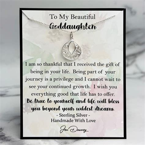 Goddaughter Gift Life Will Bless You Quote Sterling Teardrop Necklace