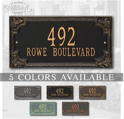 Amazon Whitehall Personalized Cast Metal Address Plaque The