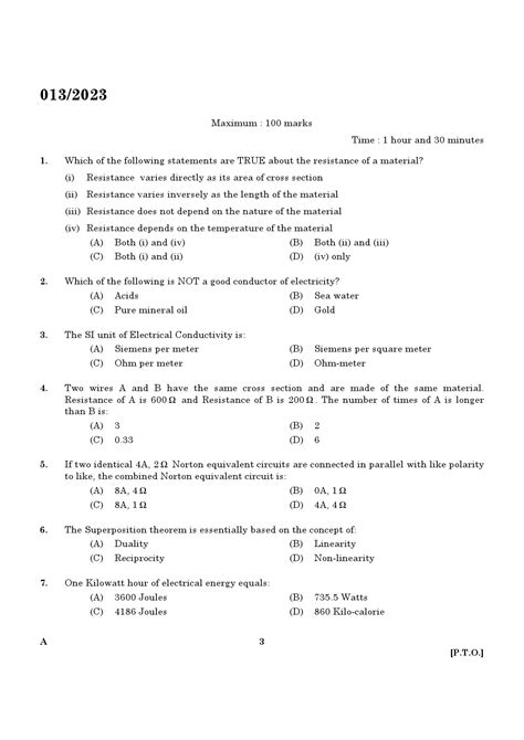 Kpsc Sub Engineer Electrical Exam Code Sub Engineer