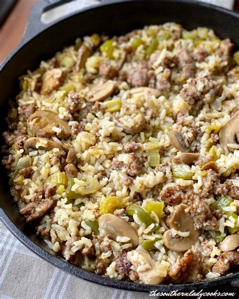 Sausage And Rice Skillet Meal The Southern Lady Cooks