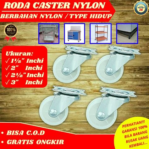 Jual Roda Troli Caster Etalase Troly Trolley Karet Nylon Kulkas Kursi