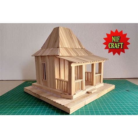 Jual Rumah Adat Joglo Dari Stik Es Krim Miniatur Rumah Stik Es Krim