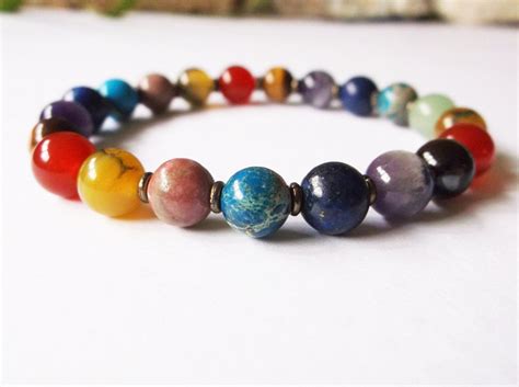 Chakra Bracelet Genuine Natural Stone Stretch Bracelet